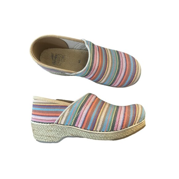 Dansko Shoes - DANSKO Vegan Jute Pro Clogs Size 9.5 10 EUR 40 Striped Woven Comfort Shoes